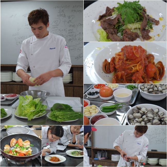 서울연희실용전문학교 실용음악학과 뮤지컬학과 뮤직비지니스학과 방송연예매니지먼트학과 등 학교생활 - 이상학셰프 불고기샐러드 실습